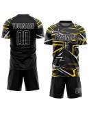 Best Pro Custom Black Black-Gold Green Sublimation Soccer Uniform Jersey Best Pro Custom Black Black-Gold Green Sublimation Soccer Uniform Jersey
